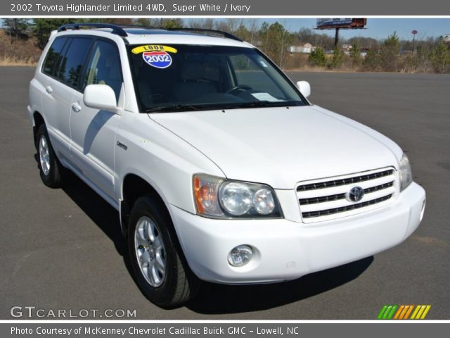 2002 Toyota Highlander Limited 4WD in Super White