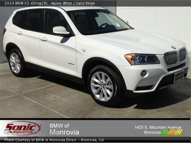 2014 BMW X3 xDrive28i in Alpine White