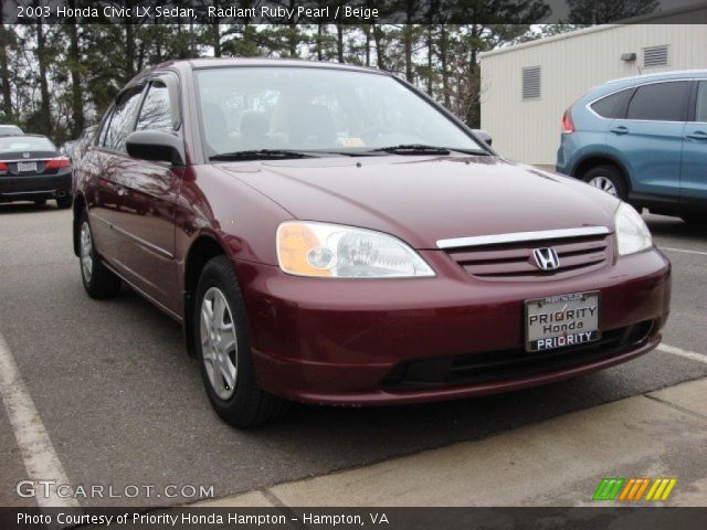 2003 Honda Civic LX Sedan in Radiant Ruby Pearl