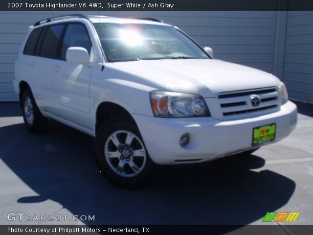2007 Toyota Highlander V6 4WD in Super White