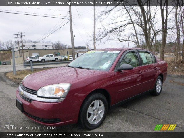 2005 Chevrolet Malibu LS V6 Sedan in Sport Red Metallic