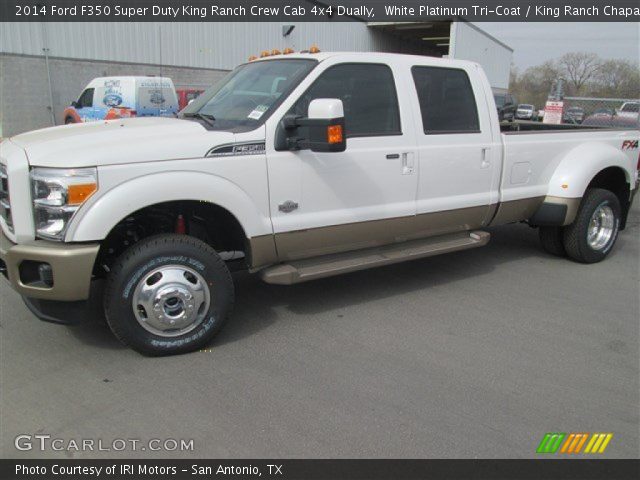 2014 Ford F350 Super Duty King Ranch Crew Cab 4x4 Dually in White Platinum Tri-Coat