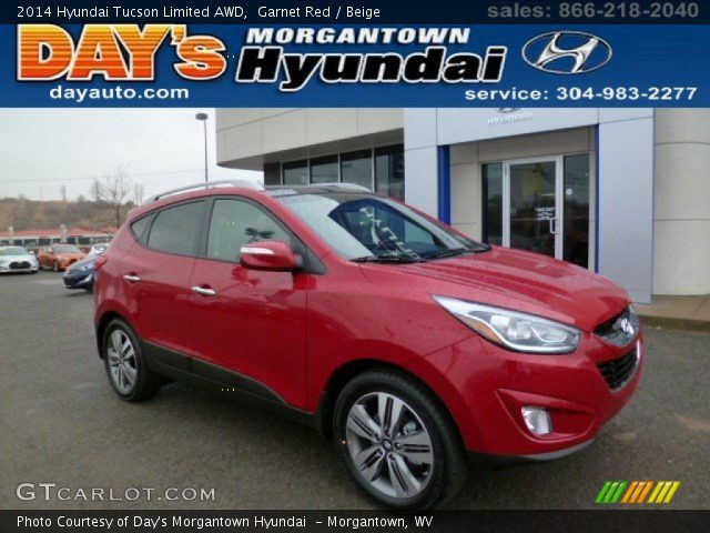 2014 Hyundai Tucson Limited AWD in Garnet Red