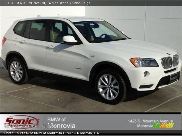 2014 BMW X3 xDrive28i in Alpine White