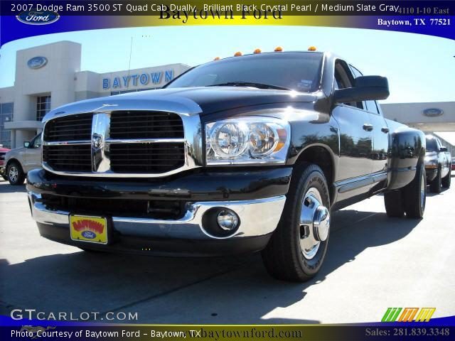 2007 Dodge Ram 3500 ST Quad Cab Dually in Brilliant Black Crystal Pearl