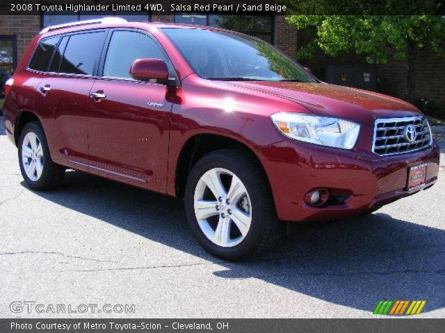 2008 Toyota Highlander Limited 4WD in Salsa Red Pearl