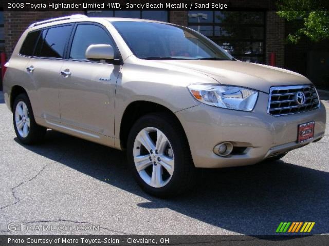 2008 Toyota Highlander Limited 4WD in Sandy Beach Metallic