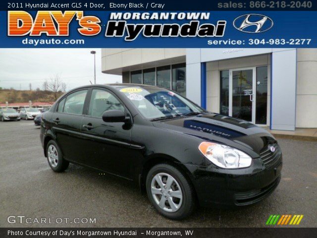 2011 Hyundai Accent GLS 4 Door in Ebony Black