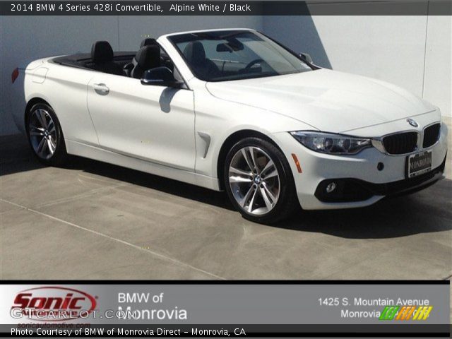 2014 BMW 4 Series 428i Convertible in Alpine White