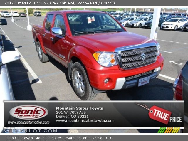 2012 Suzuki Equator RMZ Crew Cab 4x4 in Adobe Red