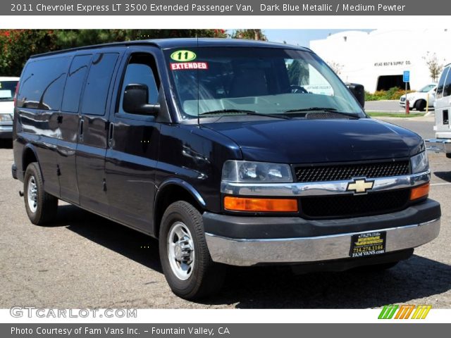 2011 Chevrolet Express LT 3500 Extended Passenger Van in Dark Blue Metallic