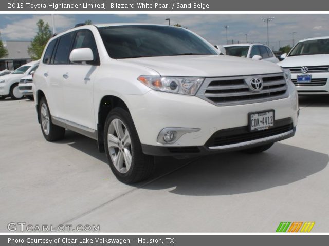2013 Toyota Highlander Limited in Blizzard White Pearl