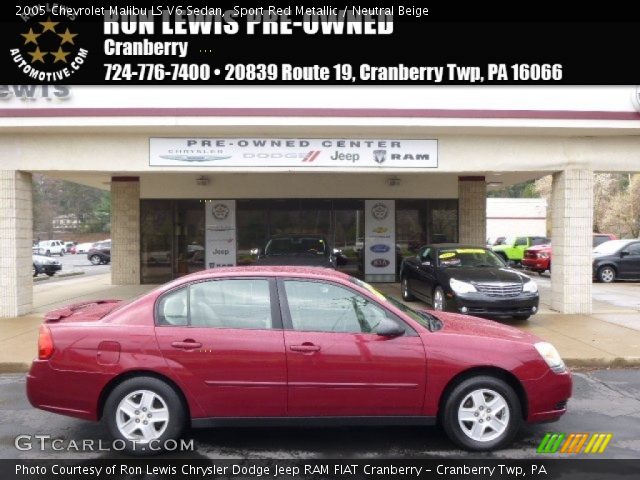 2005 Chevrolet Malibu LS V6 Sedan in Sport Red Metallic