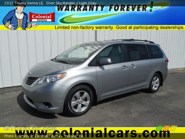 2012 Toyota Sienna LE in Silver Sky Metallic