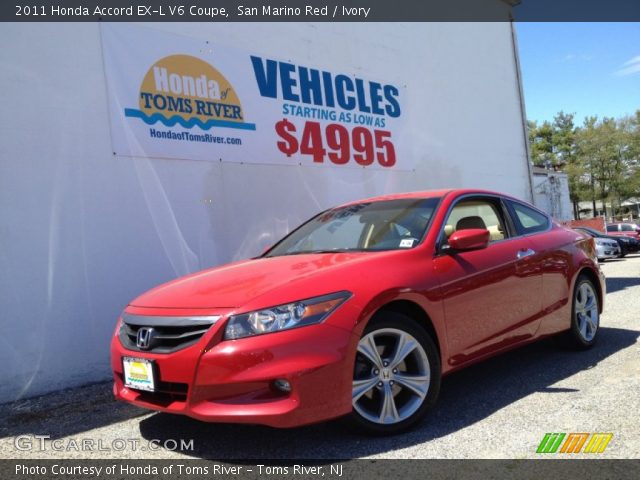 2011 Honda Accord EX-L V6 Coupe in San Marino Red