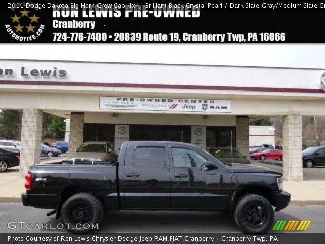 2011 Dodge Dakota Big Horn Crew Cab 4x4 in Brilliant Black Crystal Pearl
