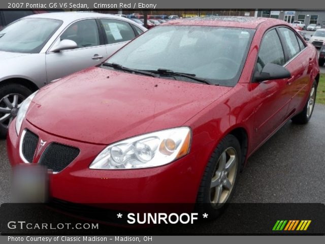 2007 Pontiac G6 V6 Sedan in Crimson Red