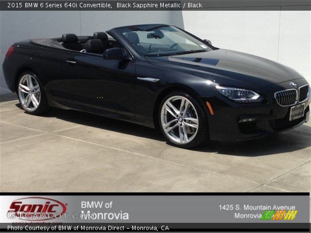 2015 BMW 6 Series 640i Convertible in Black Sapphire Metallic