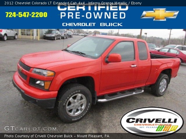 2012 Chevrolet Colorado LT Extended Cab 4x4 in Inferno Orange Metallic