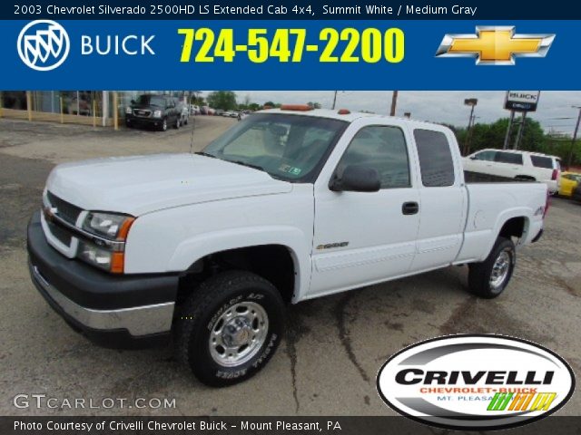 2003 Chevrolet Silverado 2500HD LS Extended Cab 4x4 in Summit White