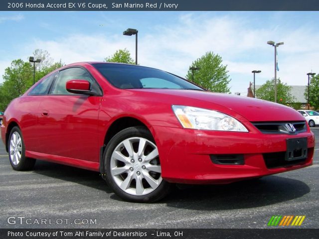 2006 Honda Accord EX V6 Coupe in San Marino Red