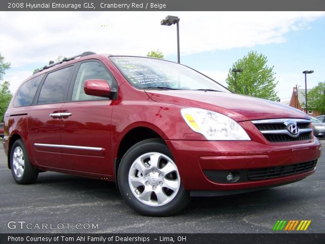 2008 Hyundai Entourage GLS in Cranberry Red