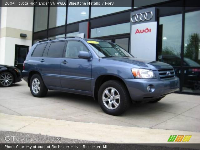 2004 Toyota Highlander V6 4WD in Bluestone Metallic