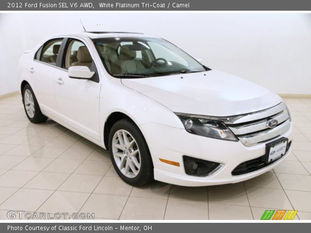 2012 Ford Fusion SEL V6 AWD in White Platinum Tri-Coat