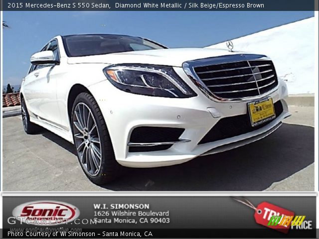 2015 Mercedes-Benz S 550 Sedan in Diamond White Metallic