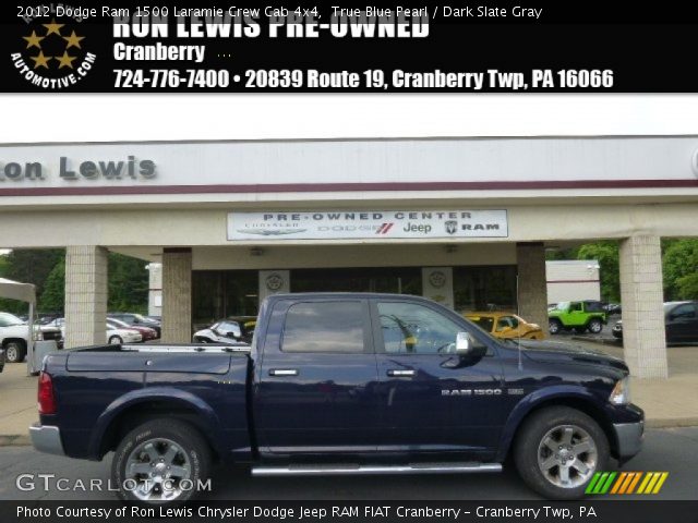 2012 Dodge Ram 1500 Laramie Crew Cab 4x4 in True Blue Pearl