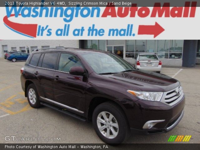 2013 Toyota Highlander V6 4WD in Sizzling Crimson Mica