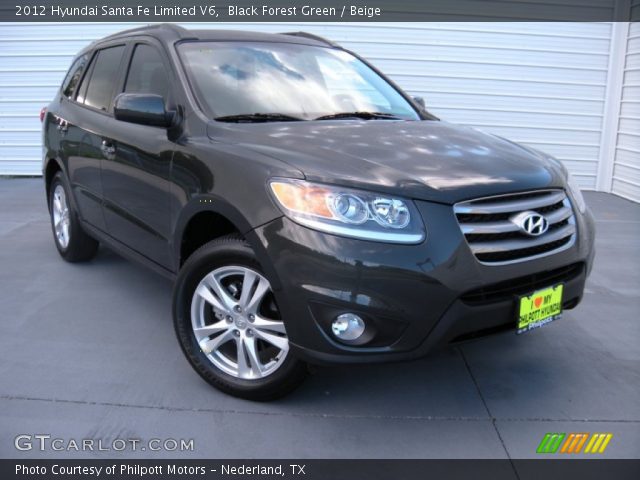 2012 Hyundai Santa Fe Limited V6 in Black Forest Green