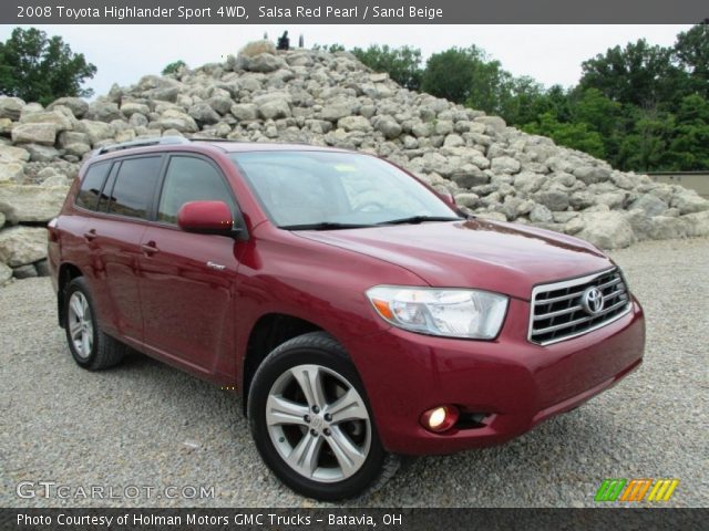 2008 Toyota Highlander Sport 4WD in Salsa Red Pearl