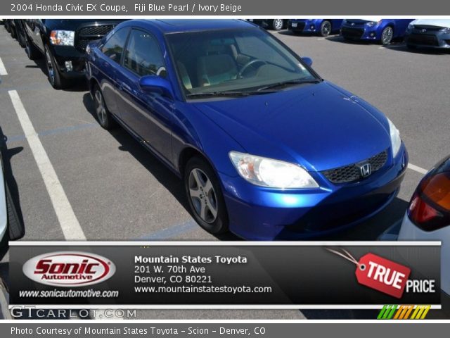 2004 Honda Civic EX Coupe in Fiji Blue Pearl