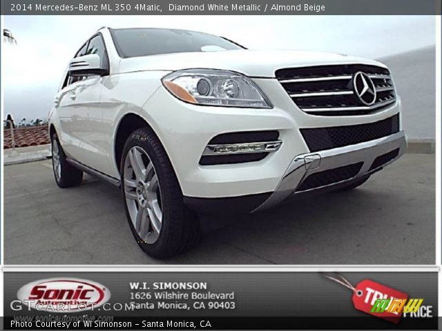 2014 Mercedes-Benz ML 350 4Matic in Diamond White Metallic