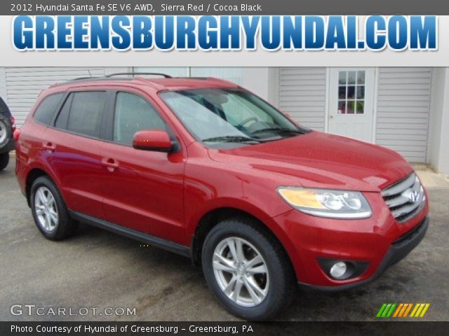 2012 Hyundai Santa Fe SE V6 AWD in Sierra Red