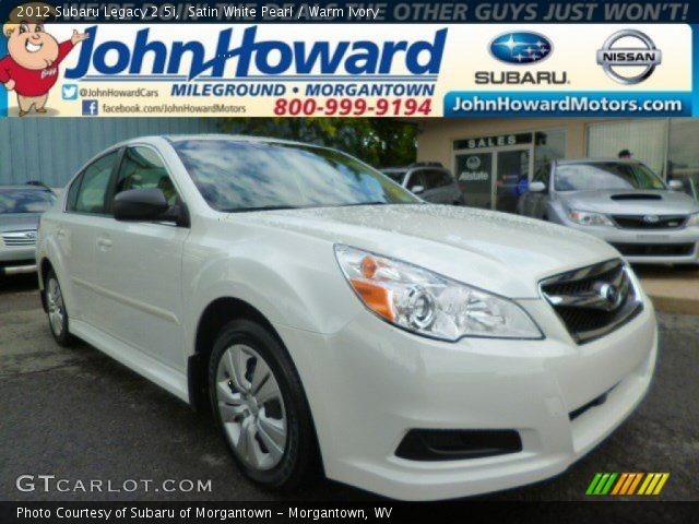 2012 Subaru Legacy 2.5i in Satin White Pearl