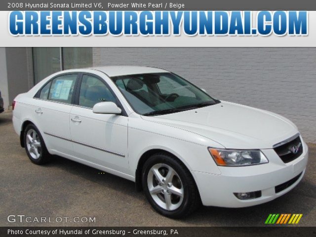 2008 Hyundai Sonata Limited V6 in Powder White Pearl