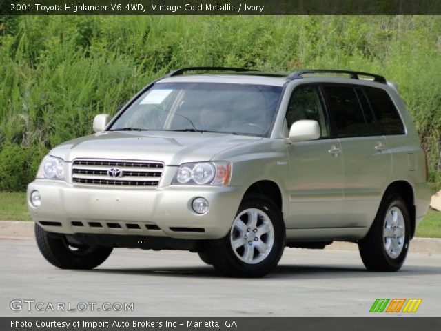 2001 Toyota Highlander V6 4WD in Vintage Gold Metallic