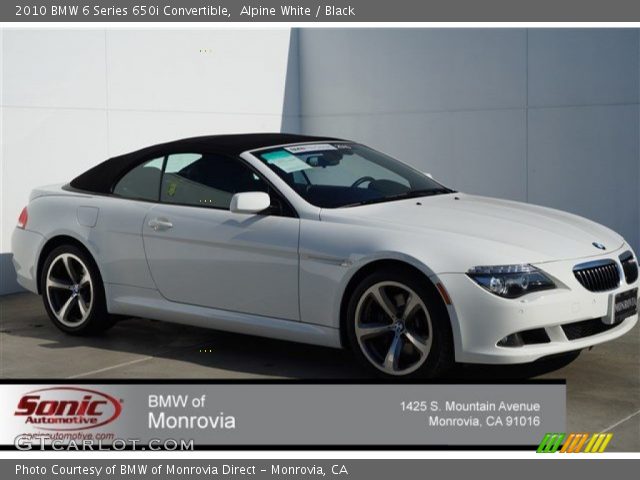 2010 BMW 6 Series 650i Convertible in Alpine White