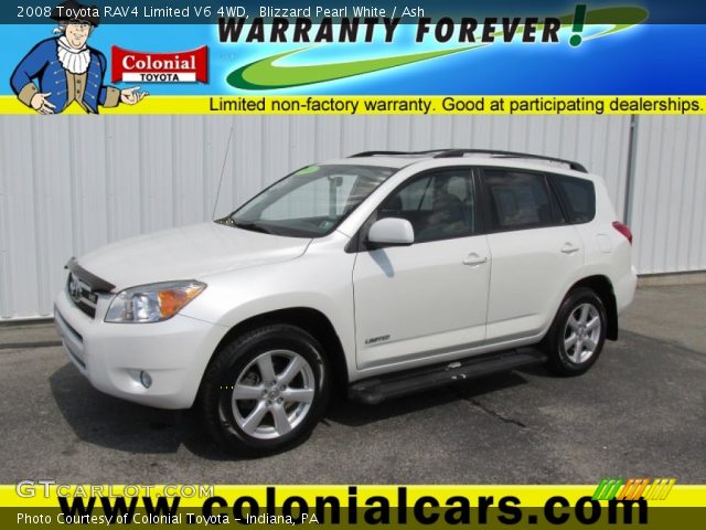 2008 Toyota RAV4 Limited V6 4WD in Blizzard Pearl White