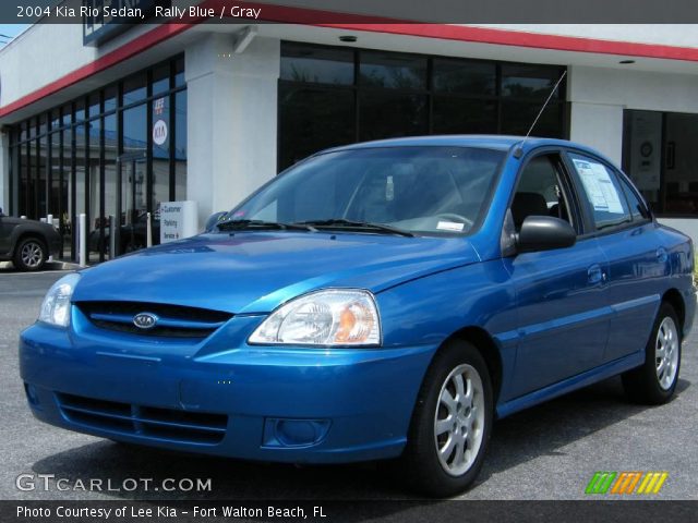 2004 Kia Rio Sedan in Rally Blue