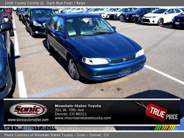 1998 Toyota Corolla LE in Dark Blue Pearl