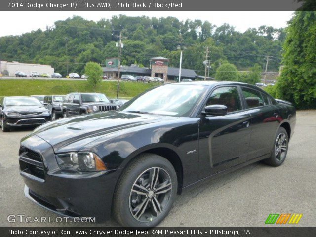 Pitch Black 2014 Dodge Charger R T Plus Awd Black Red