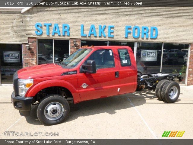 2015 Ford F350 Super Duty XL Super Cab 4x4 Chassis in Vermillion Red