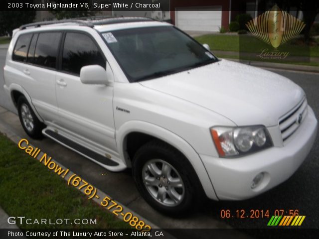 2003 Toyota Highlander V6 in Super White