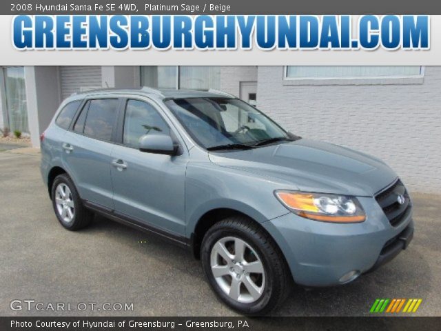 2008 Hyundai Santa Fe SE 4WD in Platinum Sage