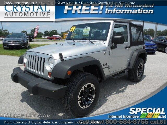 2009 Jeep Wrangler X 4x4 in Bright Silver Metallic