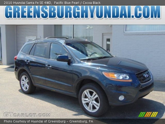2010 Hyundai Santa Fe SE 4WD in Pacific Blue Pearl