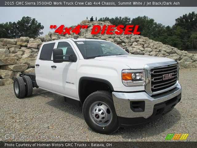 2015 GMC Sierra 3500HD Work Truck Crew Cab 4x4 Chassis in Summit White